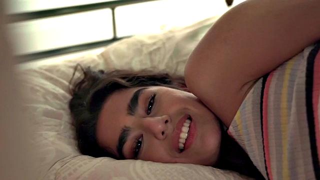 Hostel babes love sharing big white dick in threesome