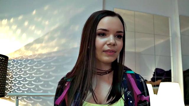 Hostel babes love sharing big white dick in threesome