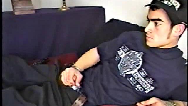 Nicoya strokes his thick cock and shows off for another man