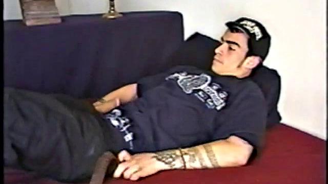 Nicoya strokes his thick cock and shows off for another man