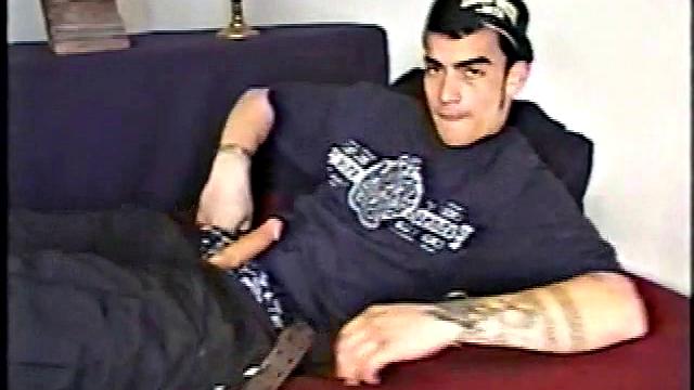 Nicoya strokes his thick cock and shows off for another man