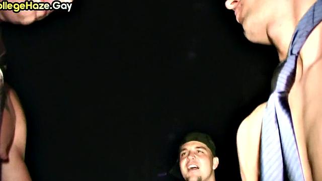 Stud sucks cock in car for fraternity entrance