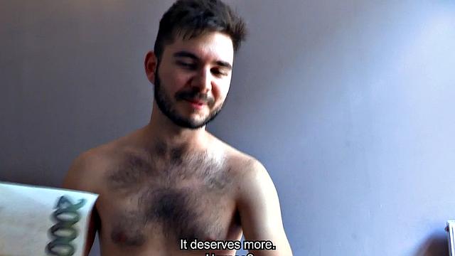 Real straight guy riding gay cock before finishing with HJ