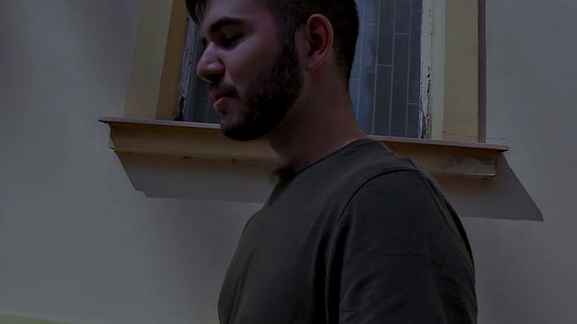 Real straight guy riding gay cock before finishing with HJ