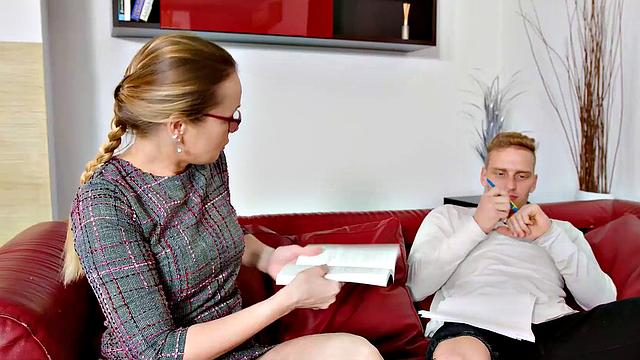 TUTOR4K. Physics teacher looks innocent and quickly blows student's mind