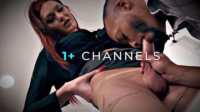 DEVILS FILM - Gorgeous Blonde Marilyn Johnson Fucks With Trans Girl For the First Time