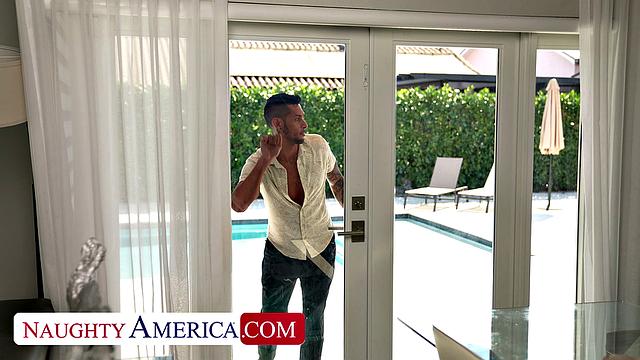 Busty Sasha Pearl gets pussy worked on by friend's boyfriend