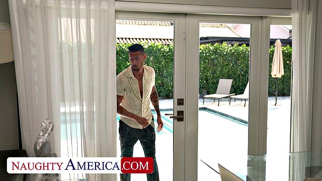 Busty Sasha Pearl gets pussy worked on by friend's boyfriend