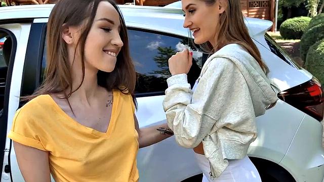 Voyeur watches and touches public cuddling in car