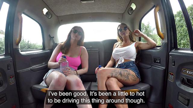 A hot threesome with big tits and tattoos go wild in the great outdoors