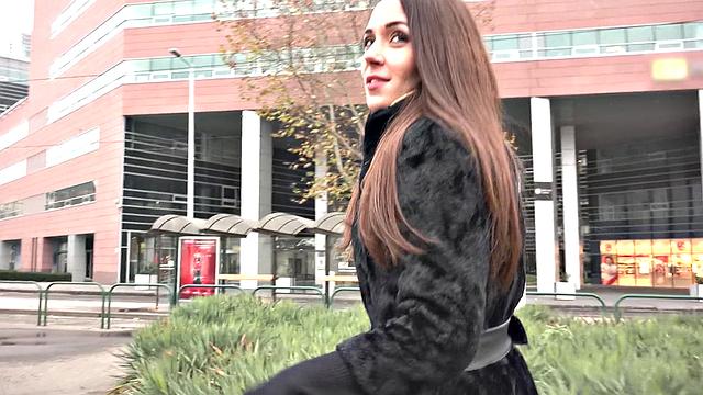 Naughty Russian MILF Flashes Her Panties in the Outdoors