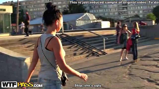 Filthy babe has public sex