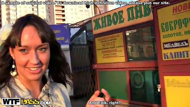 Filthy babe has public sex