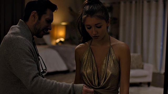 Glamour stepdaughter riding stepdad after pussylicking