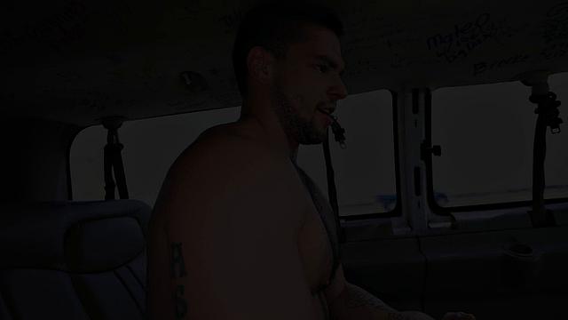 Str8 blindfolded jock fucks gay butt in van outdoor