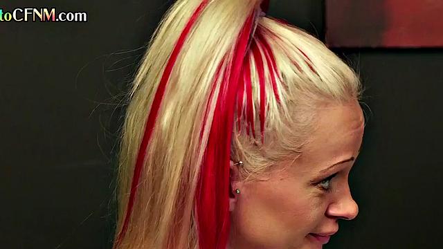 Classy British ladies in skirt n heels suck in group BJ