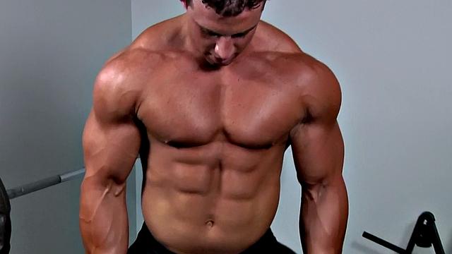 Muscled gym stud fucked in hairy asshole after sucking cock