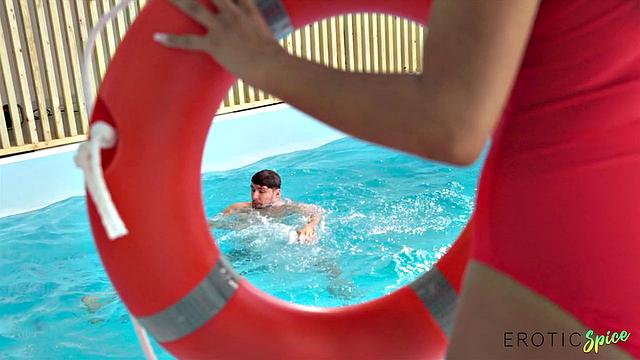 Busty Lifeguard Gets Wet for Cock