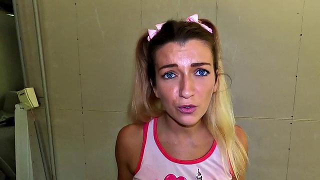 pov stepdaughter in the bathroom with perv stepdaddy