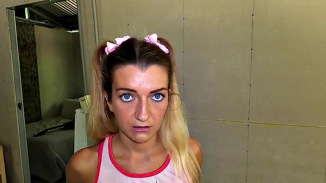 pov stepdaughter in the bathroom with perv stepdaddy