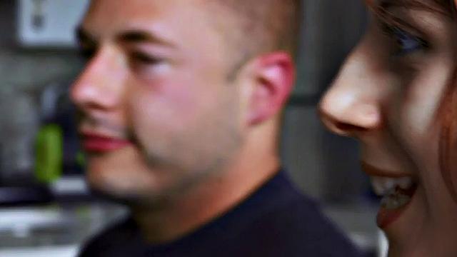 Redhead skinny GF with tattoos fucked in MMF 3some