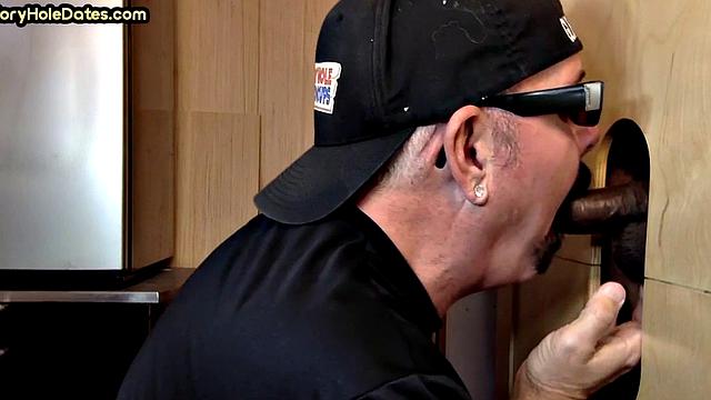 Gloryhole DILF sucks and gets fucked till cum in mouth