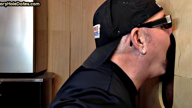 Gloryhole DILF sucks and gets fucked till cum in mouth