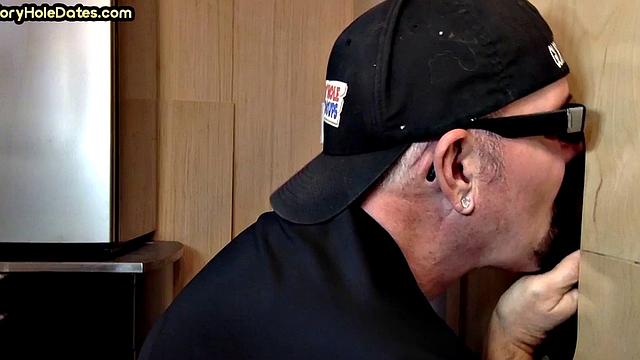 Gloryhole DILF sucks and gets fucked till cum in mouth