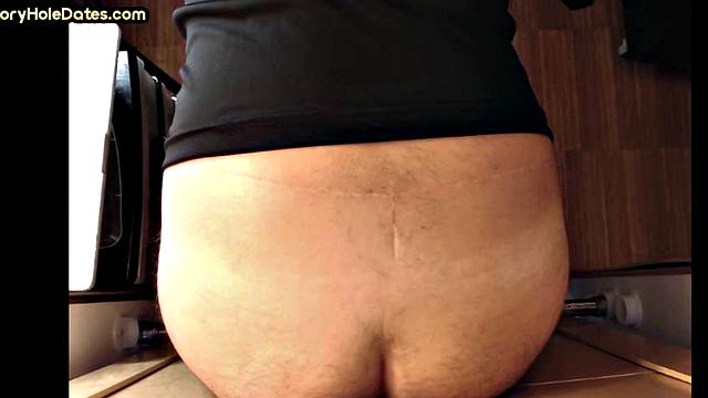 Gloryhole DILF sucks and gets fucked till cum in mouth