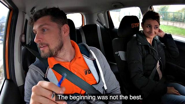 Smalltitted student fucks driving instructor