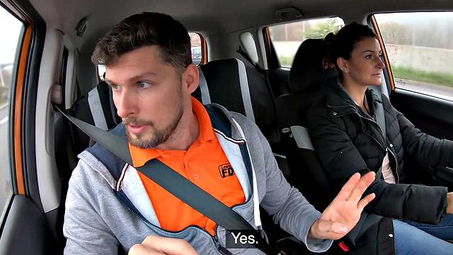 Smalltitted student fucks driving instructor