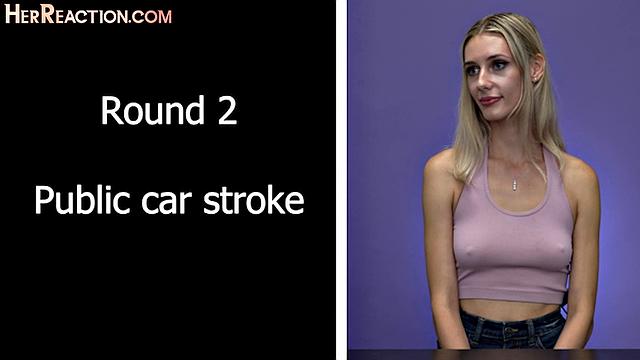 CFNM babes react to guys jerking BBCs