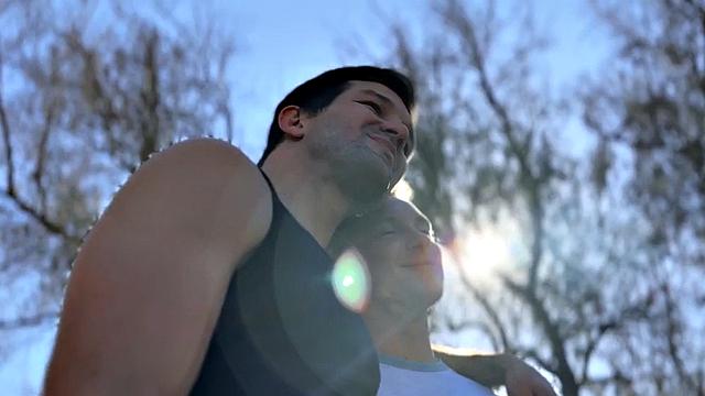 Eager jock bareback fucks BF after romantic walk