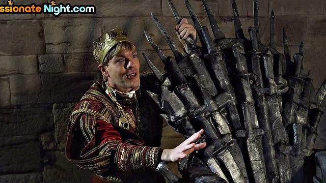 Ass-rimmed big-titted queen pussynailed in doggy by her king