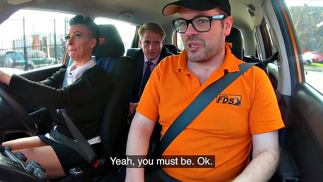 Curvy tattoo babe rides after giving blowjob in the car duo