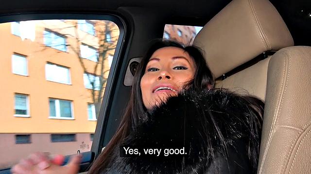 Thai babe gets drilled in the gas station toilet by a big dick