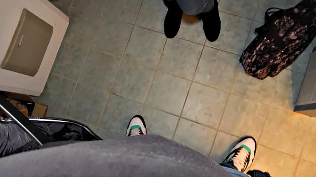 Thai babe gets drilled in the gas station toilet by a big dick