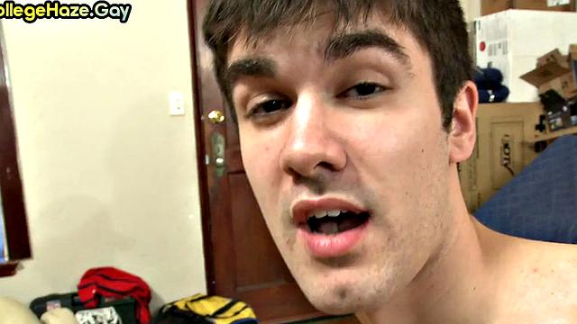 Amateur studs hazed in gay 3some for fraternity entrance