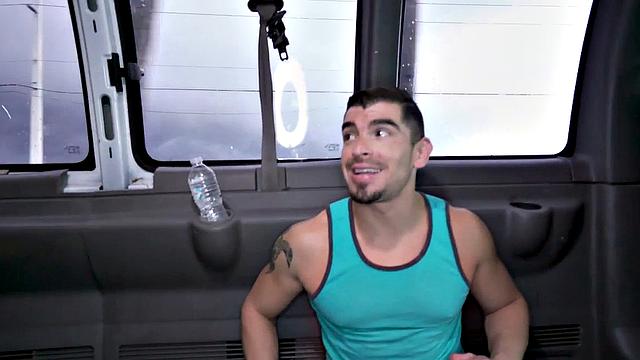 Fooled amateur str8 goes gay in van for money