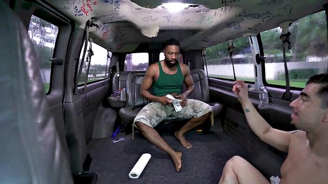 Fooled amateur str8 goes gay in van for money