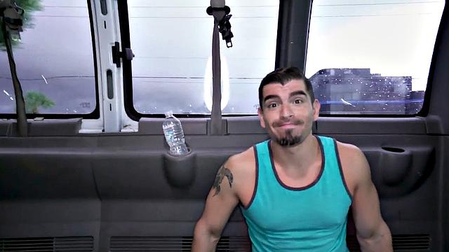 Fooled amateur str8 goes gay in van for money