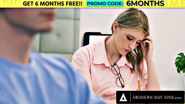 MODERN-DAY SINS - Horny Teen Melody Marks Teases Coworker For Sneaky Sex At The Office