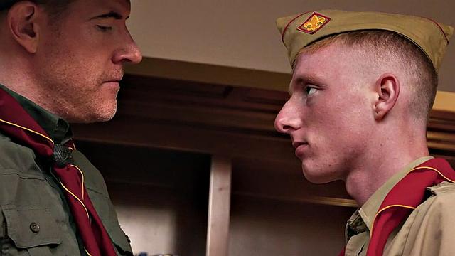 Skinny twink scout smashed by hard cock in office