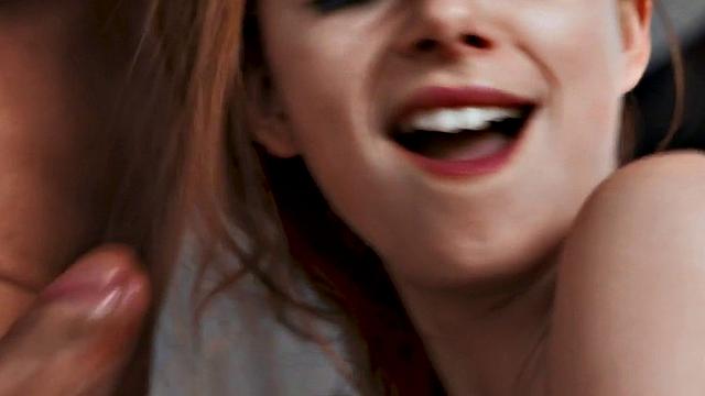 Hot ginger blows and fucks while her boyfriend rides his bi buddy's cock like a pro