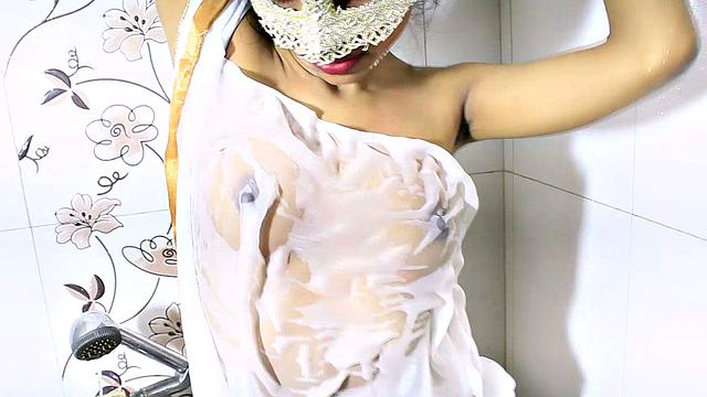 Cute Indian College Amateur In Shower Dancing Shaking Her Natural Tits In Water