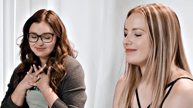 UP CLOSE - Gorgeous Leana Lovings & Scarlett Sage Have Soft Passionate & Romantic Sex