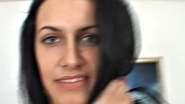 Closeup amateur perky boobed babe pussytoyed after casting