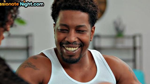 Curly black babe doggystyled by BBC in pussy