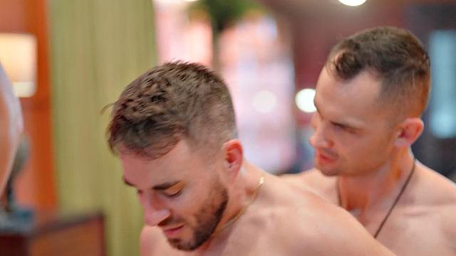 Curious jocks barebacking and throating in orgy