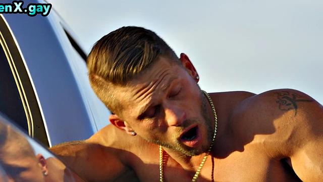 Manly cowboy fucks BFF's analhole outdoors when car breaks down